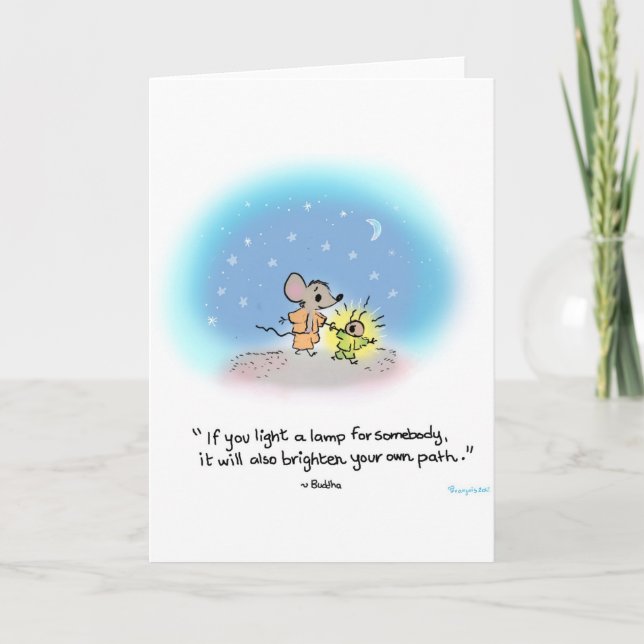 Ratón de la yogui de la tarjeta de felicitación, (Anverso)