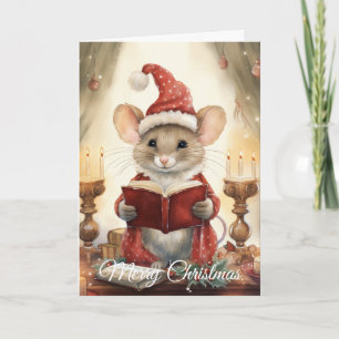 Ratón de Navidad leyendo