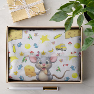 Ratón de papel de seda Queso Amarillo Estrellas Ca
