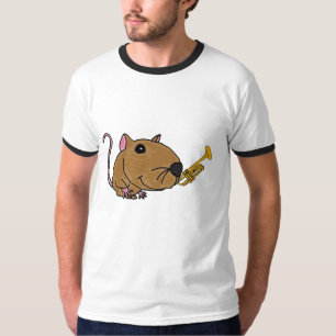 Ratón DU que juega una camisa de la trompeta