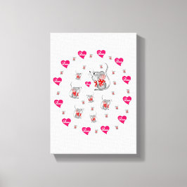 Ratón El día de San Valentín de impresión de lienz