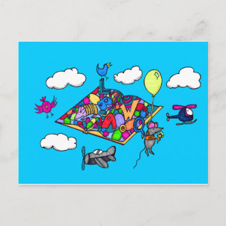 Ratón en una postal de aventura