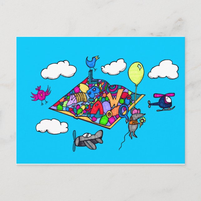 Ratón en una postal de aventura (Anverso)