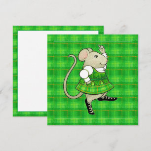 RATÓN JIG IRLANDÉS Tarjeta plana en blanco cuadrad