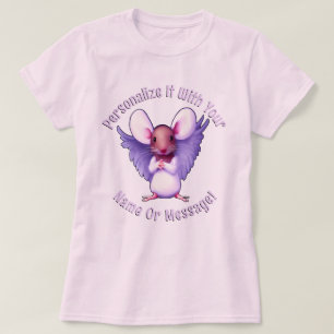 Ratón lindo con camiseta de Angel Wings