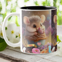 Ratón lindo en una taza dulces dulces Mug personal