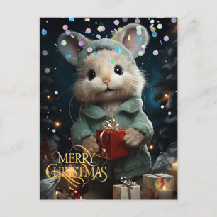 Ratón lindo. Felicitación. Tarjeta postal