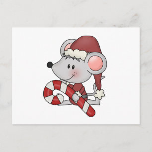 Ratón navidad con bastón de caramelo