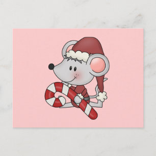 Ratón navidad con bastón de caramelo