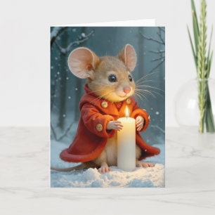 Ratón navidad con Vela brillante