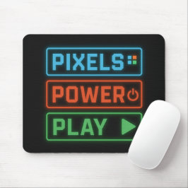 Ratón Pixels Power Play – Diseño de Alfombrilla para Jug
