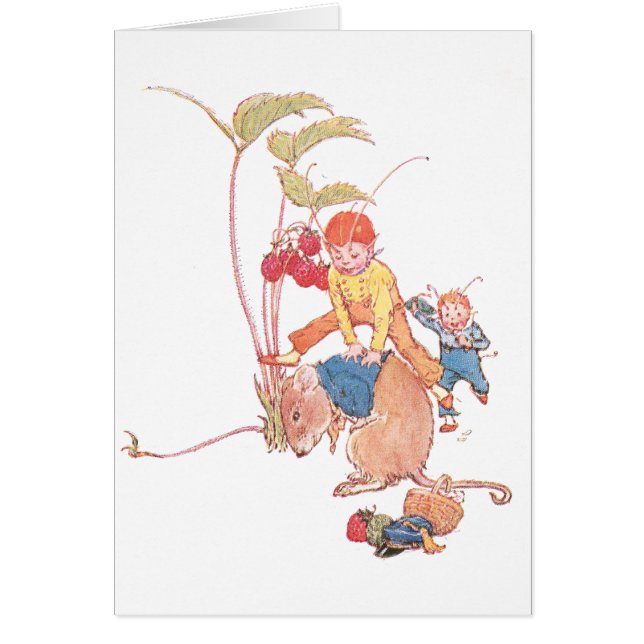 Ratón y hadas que juegan pídola (Frente)