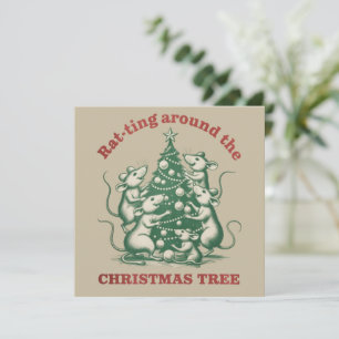 Ratoncito alrededor del árbol de Navidad divertido