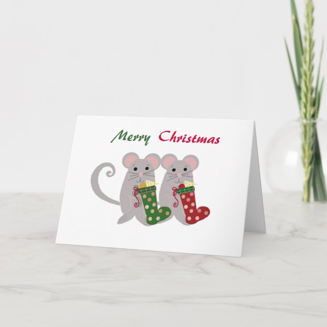 Ratones de Navidad con calcetines (Anverso)