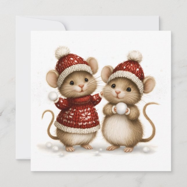 Ratones de Navidad de bola de nieve (Anverso)