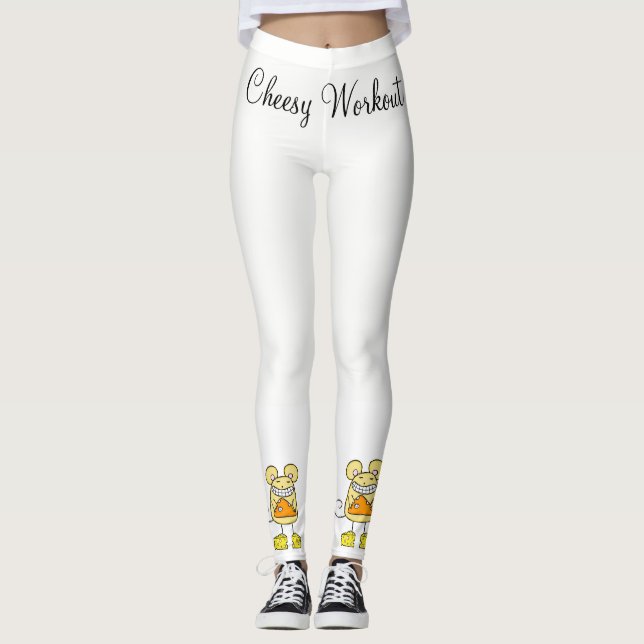 Ratones de Pizza con Leggings Blancos y Queso  (Anverso)