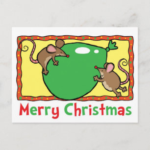 Ratones del navidad con un globo