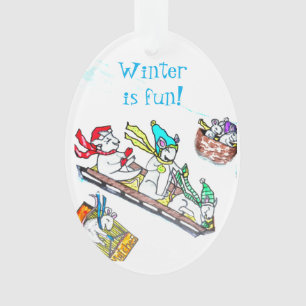 RATONES del NAVIDAD SLEDDING el ornamento