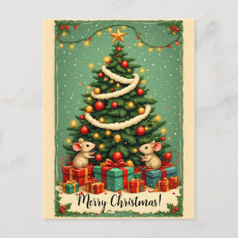 Ratones Feliz Navidad Árbol Victoriano Regalos