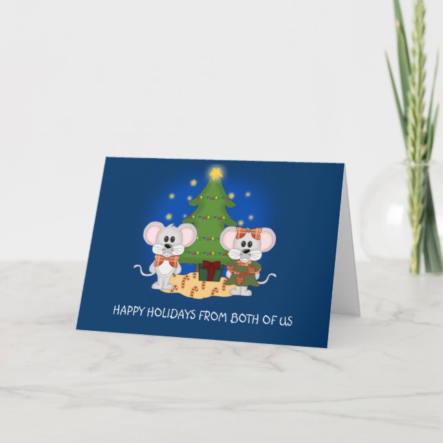 Ratones lindos del navidad con el texto adaptable (Anverso)