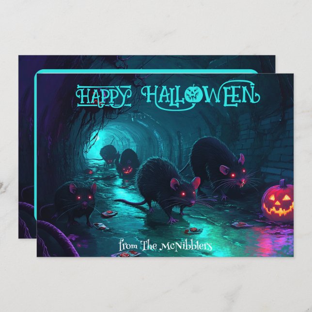 Rats 'n' Jack: Tarjeta de Halloween con menos espe (Anverso / Reverso)