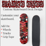 Rattle Snake Custom Skateboard Deck<br><div class="desc">Rattle Snake Custom Skateboard Deck
Professional Red Snake Skinned / Rattle Snake outdoors skateboard deck.
Customize your skateboard deck size when you order.

Perfect for: Skateboarding,  Recreational Play,  Ramp Riding,  Everyday travel and riding.
Not Included: Wheels,  Trucks,  Risers,  Grip Tape,  Hardware</div>