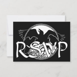 Raven Art RSVP Tarjeta de arte nativa personalizad