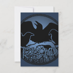 Raven Art RSVP Tarjeta de arte nativa personalizad