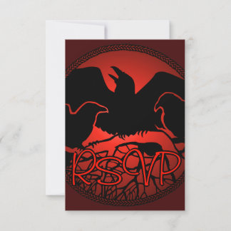 Raven Art RSVP Tarjeta de arte nativa personalizad