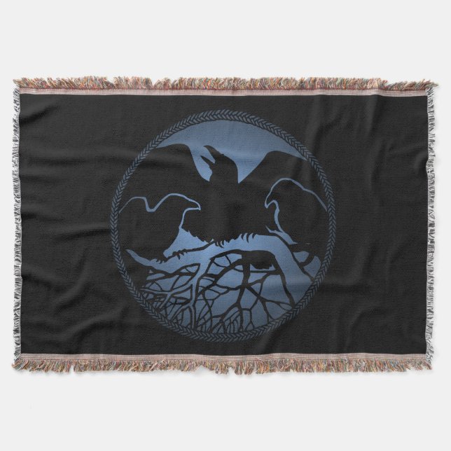 Raven Bird Blanket Spirit Animals arroja mantas (Anverso)