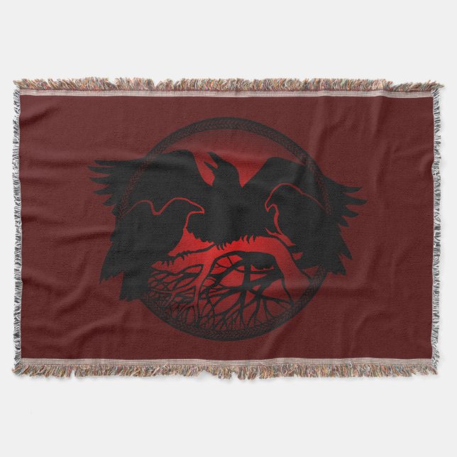 Raven Bird Blanket Spirit Animals arroja mantas (Anverso)