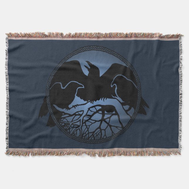 Raven Bird Blanket Spirit Animals arroja mantas (Anverso)