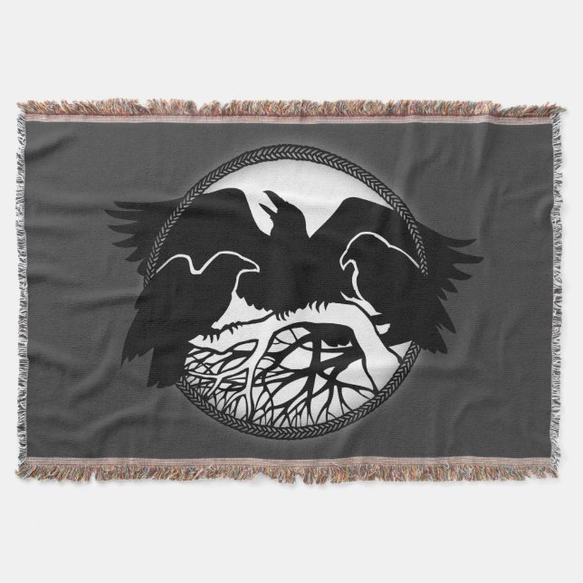 Raven Bird Blanket Spirit Animals arroja mantas (Anverso)