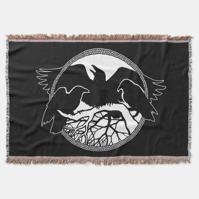Raven Bird Blanket Spirit Animals arroja mantas (Anverso)