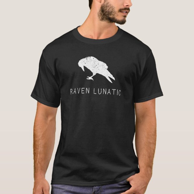Raven Camisa Lunática Diversión Gótico Ave Gótico  (Anverso)