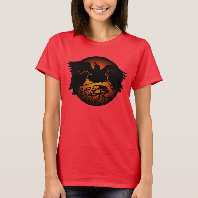 Raven Camisetas Raven Organic Crow Bird Crow Art T (Anverso)