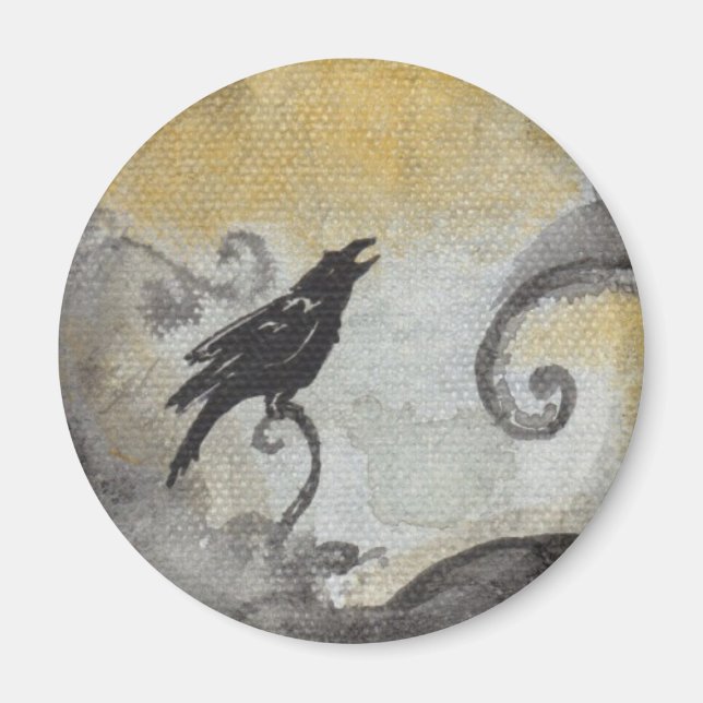 Raven en el imán Naranja Swirls (Frente)