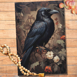 Raven en flores 4 papel de desconchado