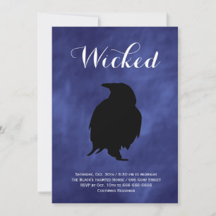 Raven en la invitación de Halloween de la niebla m