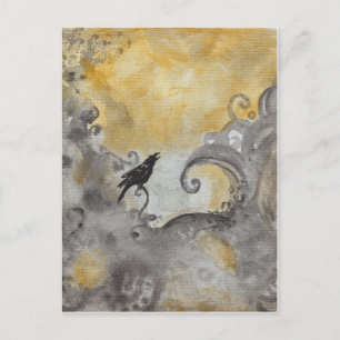 Raven en una postal abstracta Naranja