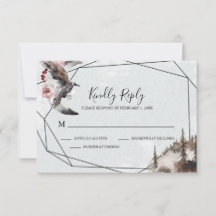 Raven, Forest and Crescent Moon RSVP