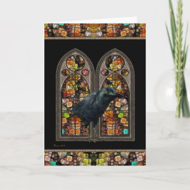 Raven Gothic Blank Tarjeta de felicitación interio