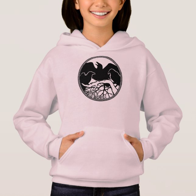 Raven Hoodie Sweatshirt Kid's Raven Hooded Shirt (Anverso)