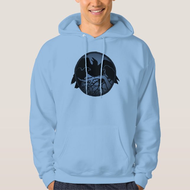 Raven Hoodie Unisex Raven / Crow Art Camisetas (Anverso)