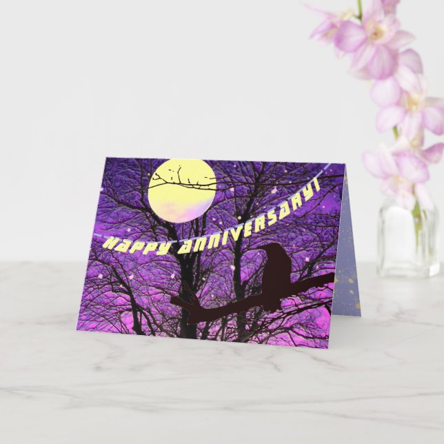 Raven, Luna, Sol, Estrellas, Tarjeta de Aniversari (Orquídea)