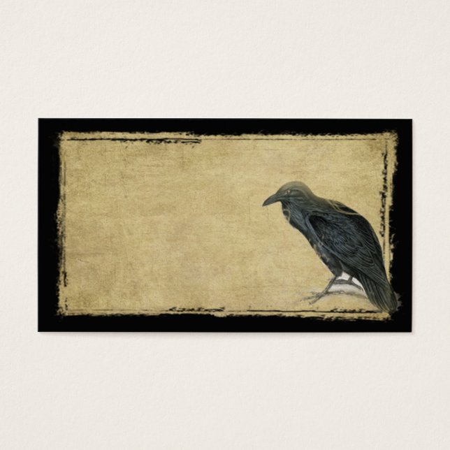 Raven negro antiguo - Prima Grungy Biz Card (Frente)