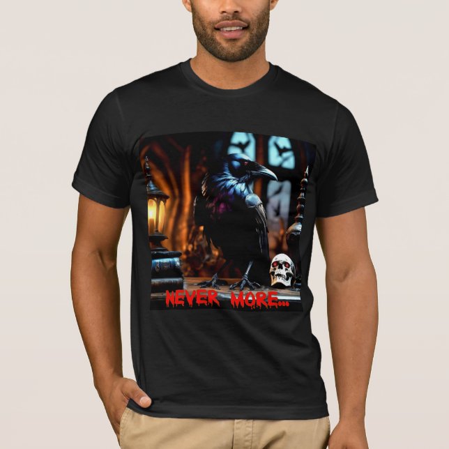 Raven negro | Espeluznante | Halloween | Camiseta  (Anverso)