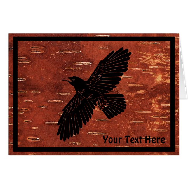 Raven On On Inner Birch Bark (Anverso (Horizontal))
