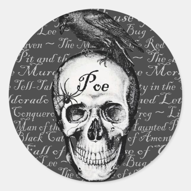 Raven Poe Pegatina (Anverso)