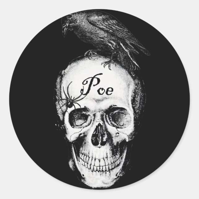 Raven Poe Pegatina (Anverso)